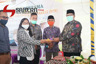 Wabup Bangkalan Hadiri Peletakan Batu Pertama Program KOTAKU di Desa Telaga Biru Tanjung Bumi